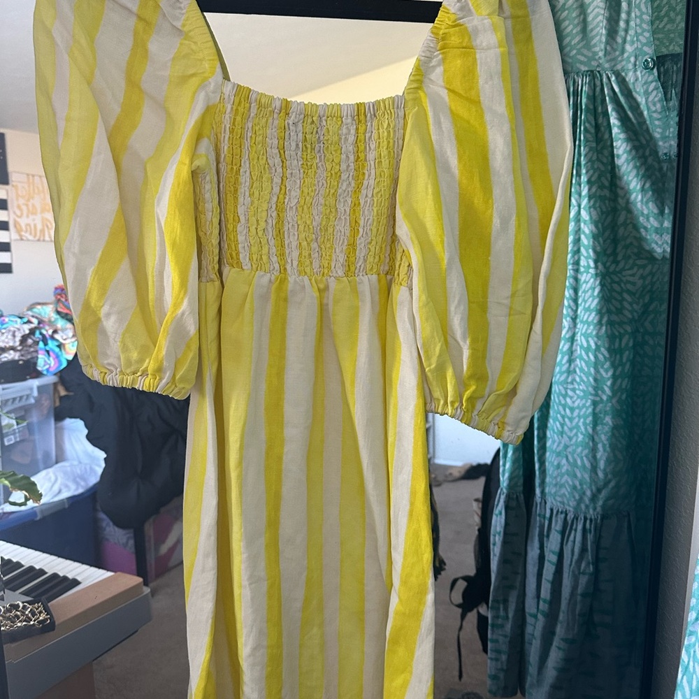 Tuckernuck Yellow and White Smocked Dress - Picture 3 of 3
